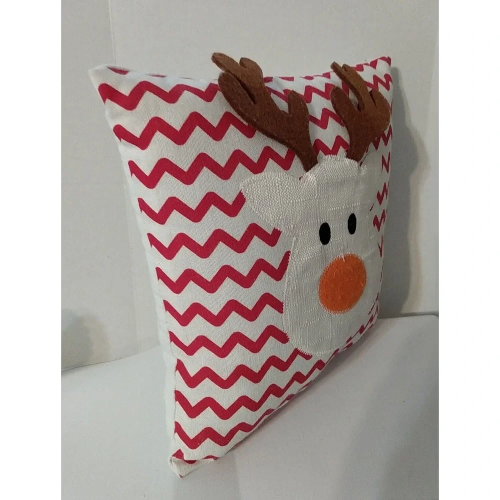 Dimensional Reindeer Red Zig Zag Background 10